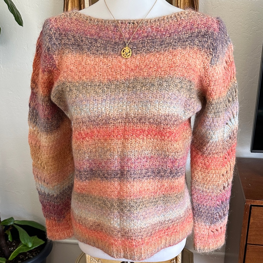 Multicolor pink Sweater wool blend sezane style